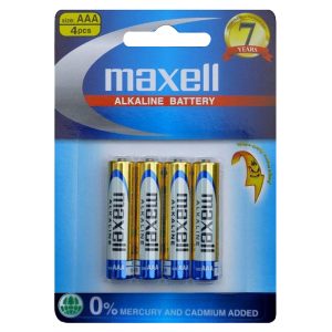 Maxell Premium Alkaline Battery AAA 4 Pack