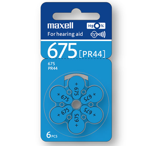 Maxell Hearing Aid Batteries 675 - PR 44