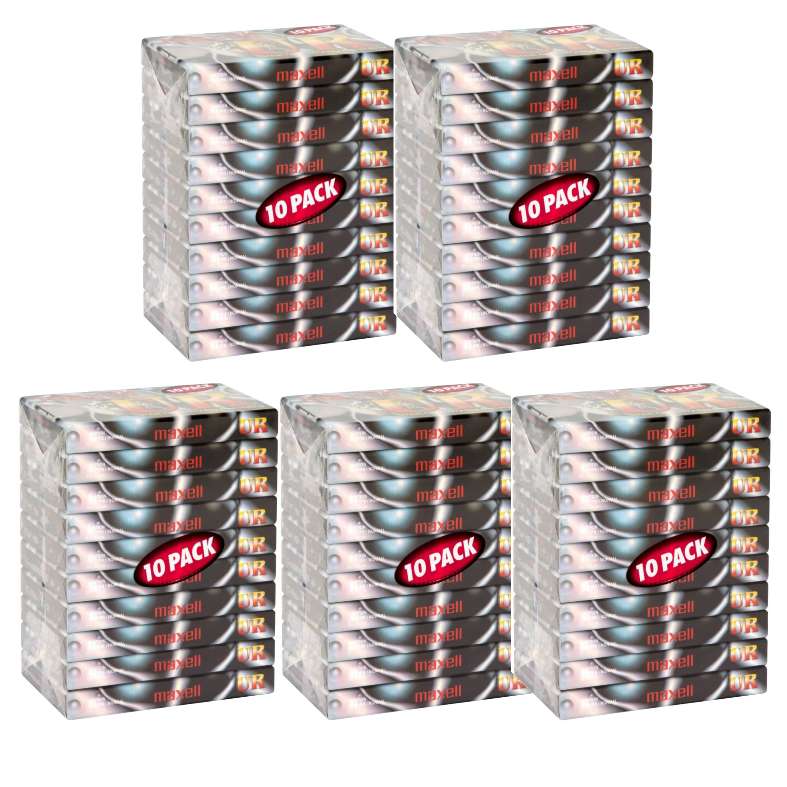50 x Blank Audio Cassette Tapes UR90 Maxell
