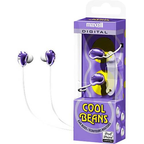 Maxell Wired In-Ear Headphones Earbuds Running earphones Cool Beans - Purple