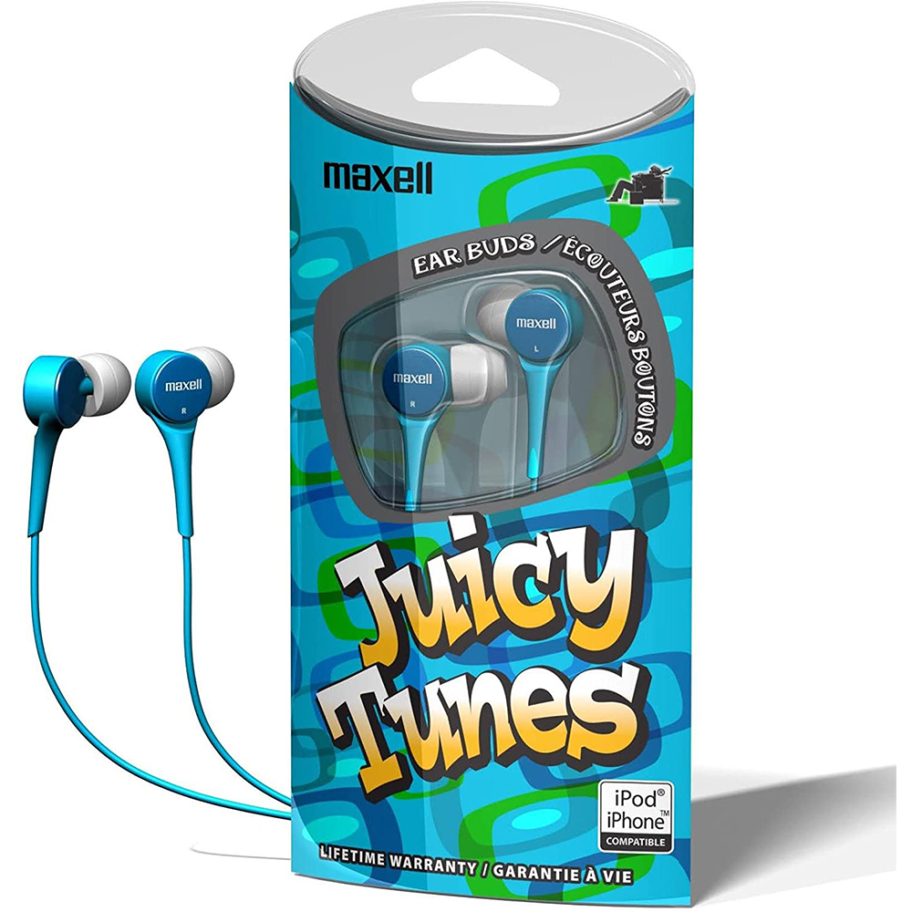Maxell In-Ear Wired Earbuds Headphones Juicy Tunes - Blue - Image 2